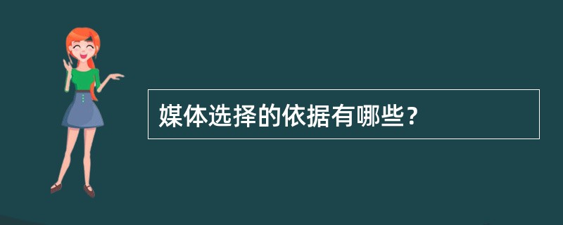 媒体选择的依据有哪些？