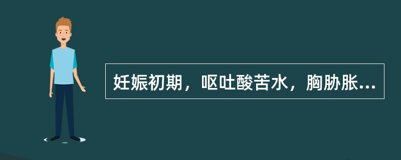 妊娠初期，呕吐酸苦水，胸胁胀满，烦渴口苦，中医辨证为（）