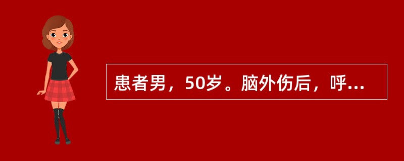 患者男，50岁。脑外伤后，呼之不应，压眶上神经呈痛苦表情，双侧瞳孔等大等圆约4.