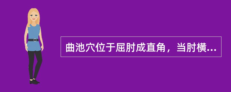 曲池穴位于屈肘成直角，当肘横纹外端与肱骨内上髁连线的中点。（）