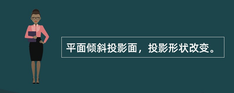 平面倾斜投影面，投影形状改变。