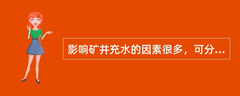 影响矿井充水的因素很多，可分为自然因素和人为因素两大类。影响矿井充水的自然因素主