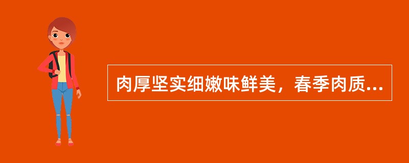 肉厚坚实细嫩味鲜美，春季肉质最肥美，有“春鳘秋鲈；”的“鳘”是（）。