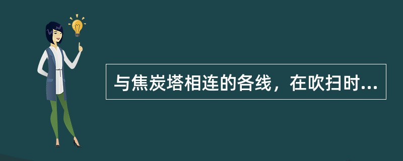 与焦炭塔相连的各线，在吹扫时都是向焦炭塔内吹扫。