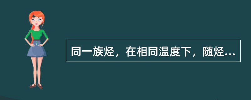 同一族烃，在相同温度下，随烃类沸点增高其蒸汽压（）