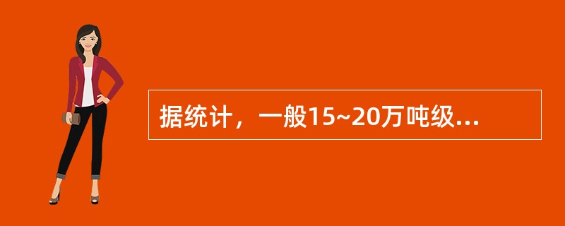 据统计，一般15~20万吨级船舶倒车冲程为：（）