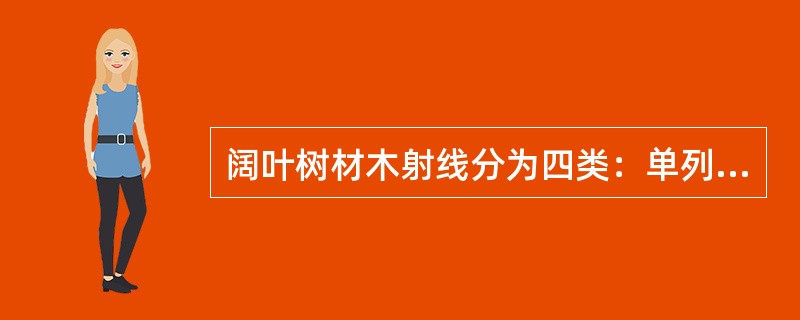 阔叶树材木射线分为四类：单列木射线、多列木射线、聚合木射线、（）
