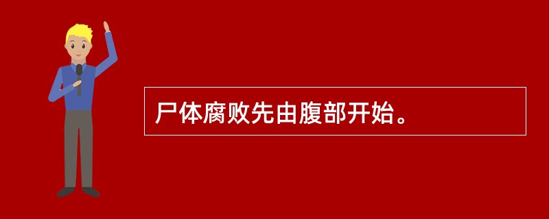 尸体腐败先由腹部开始。