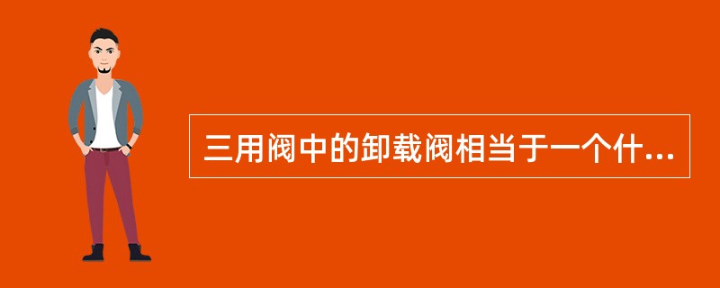 三用阀中的卸载阀相当于一个什么类型的换向阀？