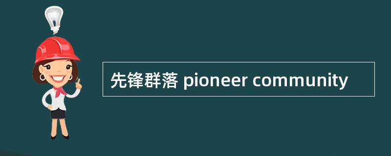 先锋群落 pioneer community