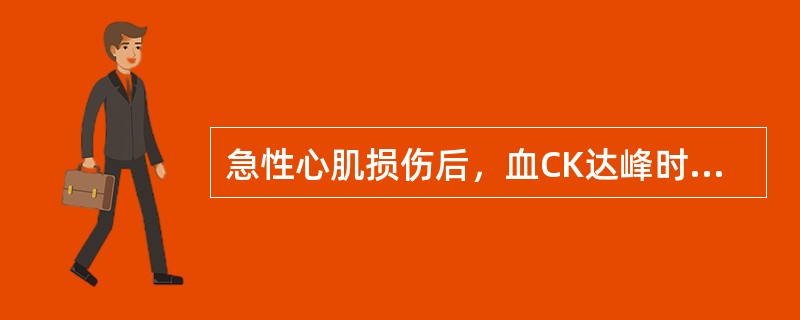 急性心肌损伤后，血CK达峰时间为（）