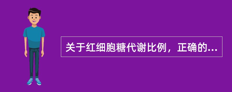 关于红细胞糖代谢比例，正确的是（）