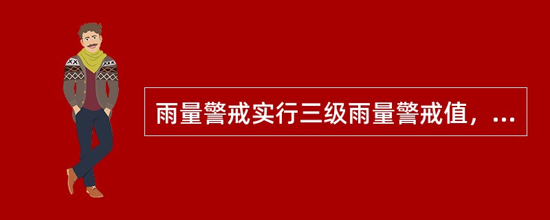 雨量警戒实行三级雨量警戒值，分别为（）、限速警戒值、封锁警戒值。