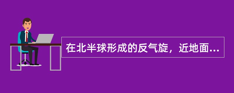 在北半球形成的反气旋，近地面的气流背离高压中心向外侧辐散，并呈（）