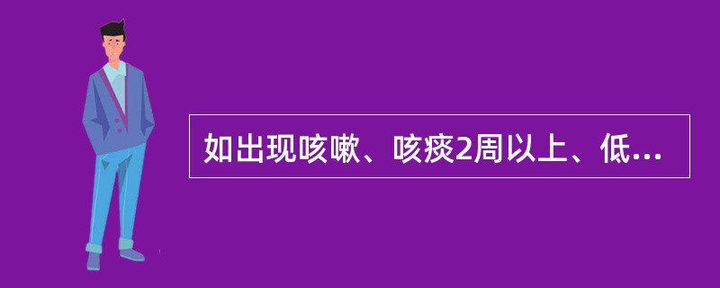 如出现咳嗽、咳痰2周以上、低热，或痰中带血，应高度怀疑得了什么病？（）