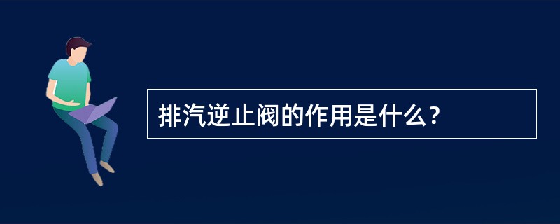 排汽逆止阀的作用是什么？