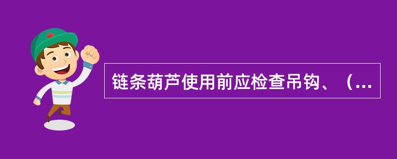 链条葫芦使用前应检查吊钩、（）、传动装置及刹车装置是否良好。