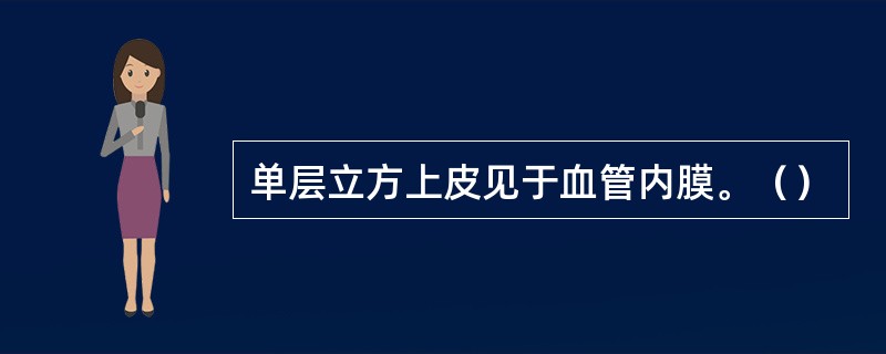 单层立方上皮见于血管内膜。（）