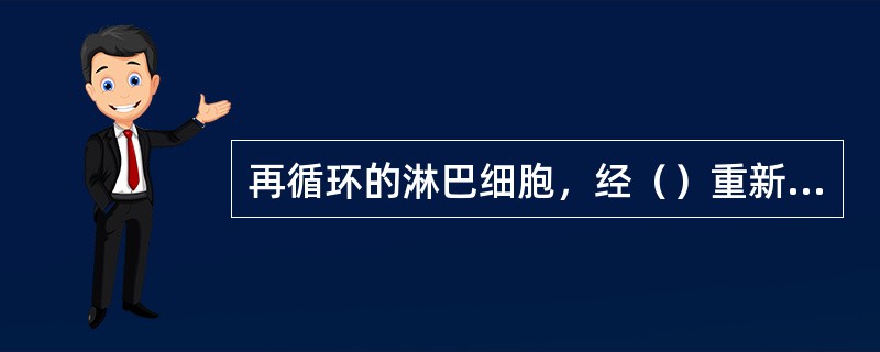 再循环的淋巴细胞，经（）重新回到淋巴结的（）区。