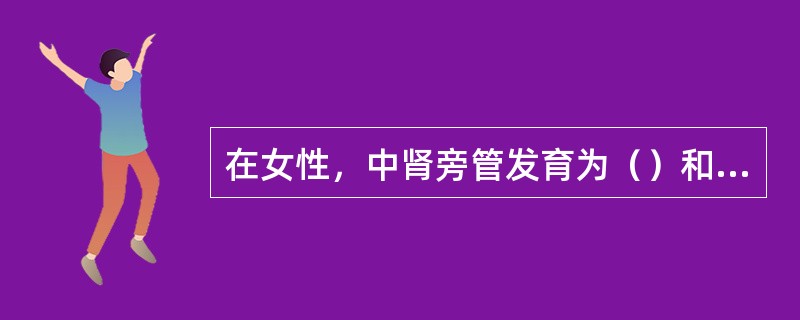 在女性，中肾旁管发育为（）和（），中肾管则（）。