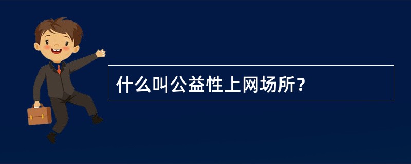 什么叫公益性上网场所？