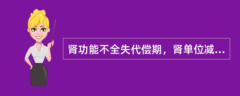 肾功能不全失代偿期，肾单位减少（）。