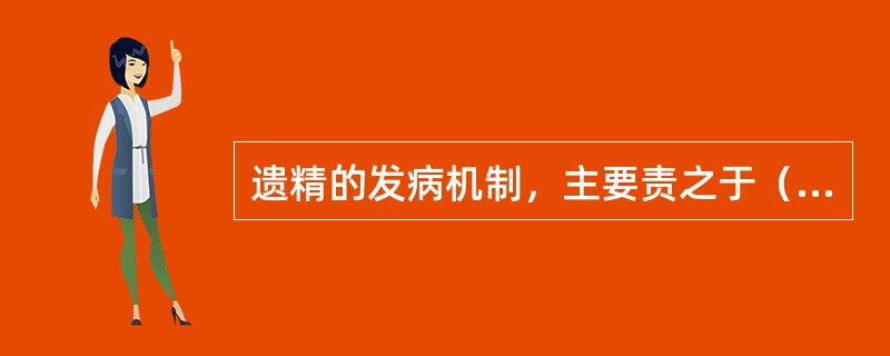 遗精的发病机制，主要责之于（）。