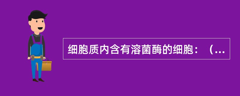 细胞质内含有溶菌酶的细胞：（）。能分泌胃蛋白酶原的细胞：（）。能分泌盐酸的细胞：