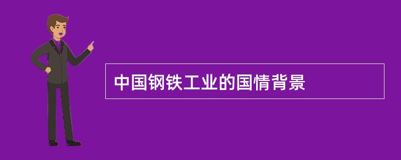 中国钢铁工业的国情背景