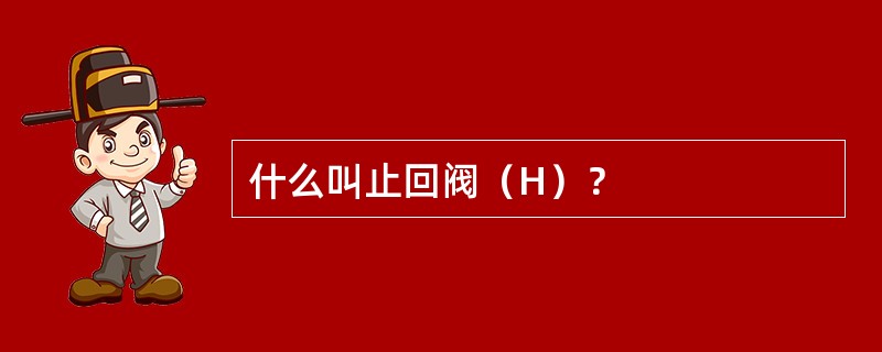 什么叫止回阀（H）？