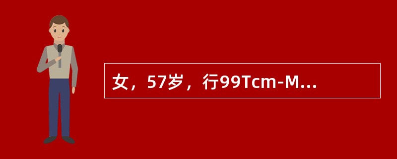 女，57岁，行99Tcm-MIBI负荷-静息心肌显像如图，可能的诊断为（）。