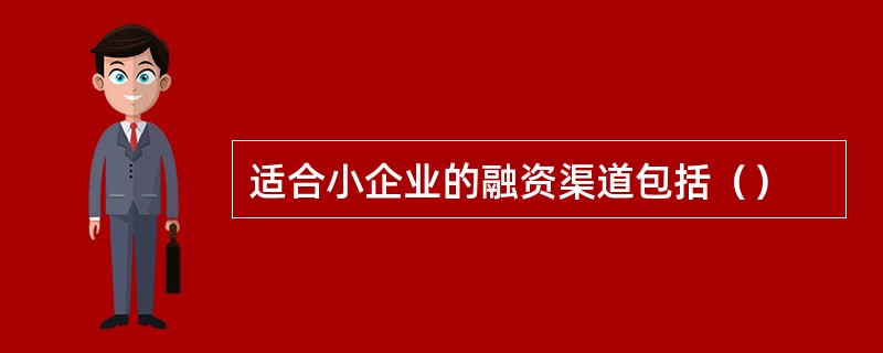 适合小企业的融资渠道包括（）