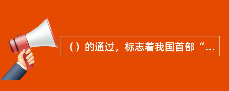 （）的通过，标志着我国首部“真正意义上的信息化法律”已正式诞生，并于2005年4