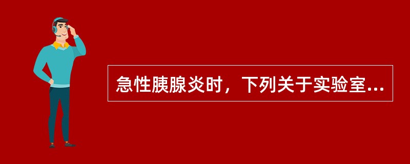 急性胰腺炎时，下列关于实验室检查描述正确的是（）.