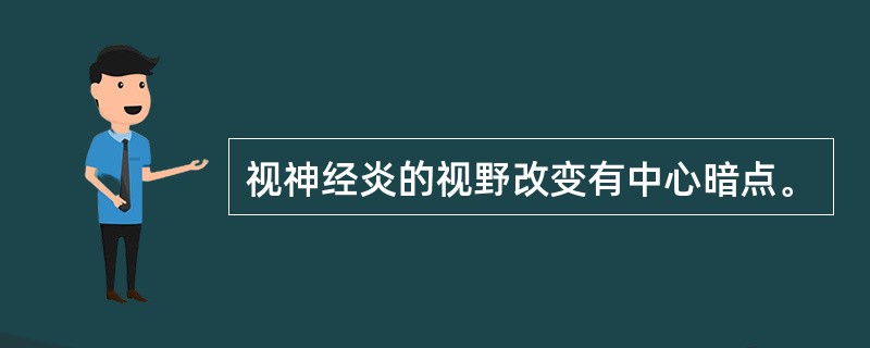 视神经炎的视野改变有中心暗点。