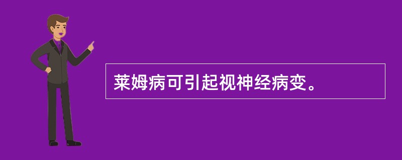 莱姆病可引起视神经病变。