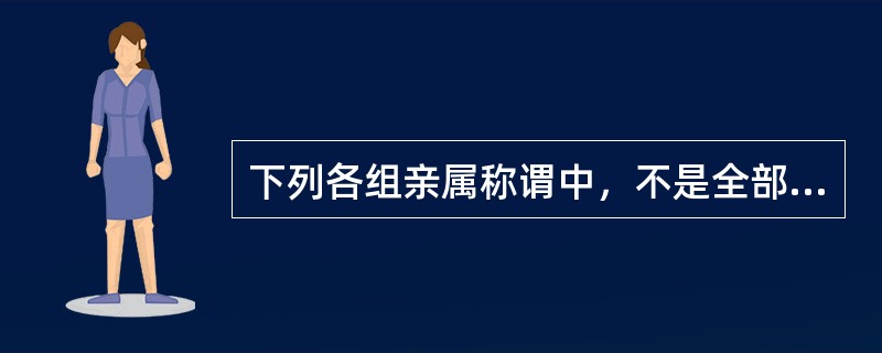 下列各组亲属称谓中，不是全部属于姻亲的有（）