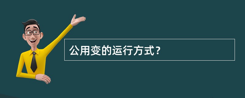 公用变的运行方式？