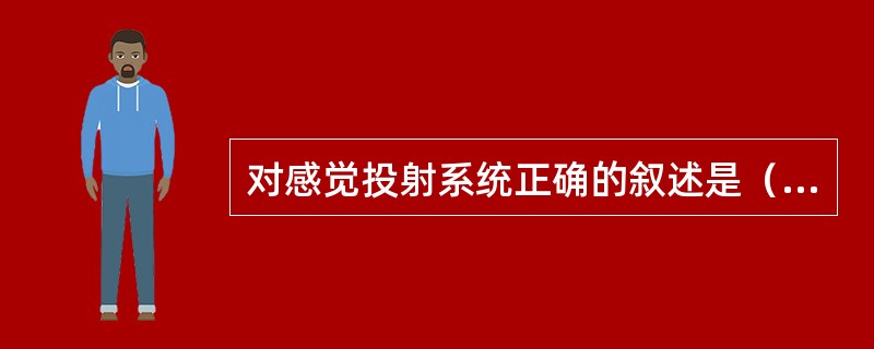 对感觉投射系统正确的叙述是（）。?