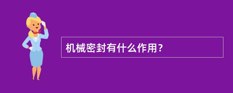 机械密封有什么作用？