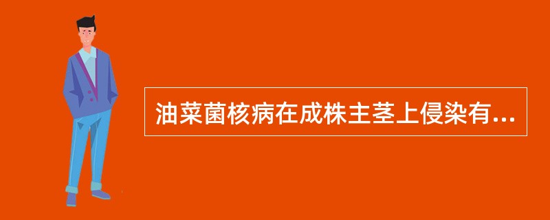 油菜菌核病在成株主茎上侵染有何典型症状？