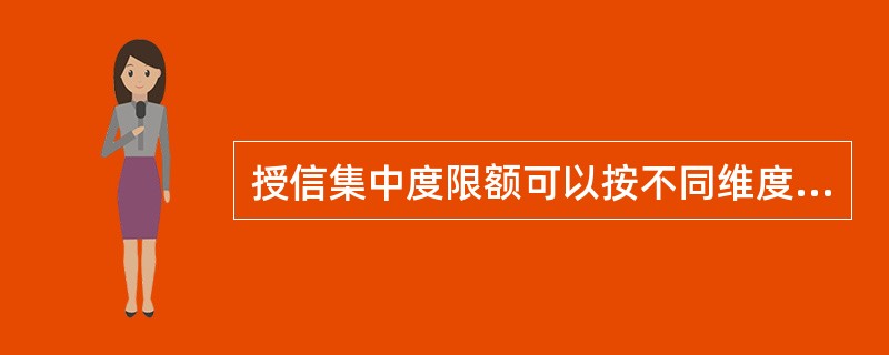 授信集中度限额可以按不同维度进行设定，其中最常用的组合限额设定维度包括（）。