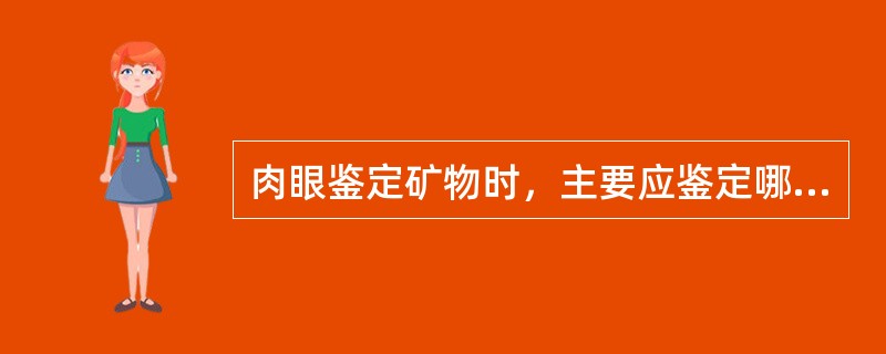 肉眼鉴定矿物时，主要应鉴定哪些物理特征？主要的造岩矿物有哪些？