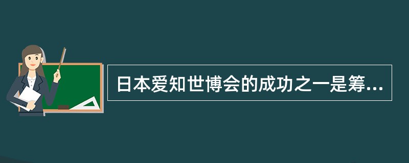 日本爱知世博会的成功之一是筹办机构对参观人数等一系列指标进行较细致的市场调查和预