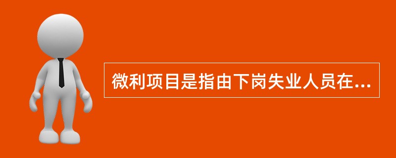 微利项目是指由下岗失业人员在社区、街道、工矿区等从事的商业、餐饮和修理等个体经营