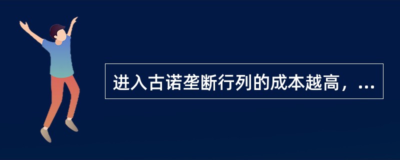 进入古诺垄断行列的成本越高，长期均衡时的垄断厂商数量就越多。