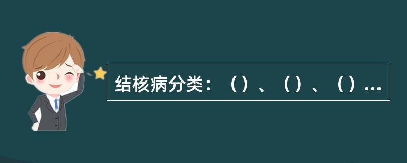 结核病分类：（）、（）、（）、（）、其他肺外结核。