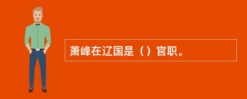 萧峰在辽国是（）官职。