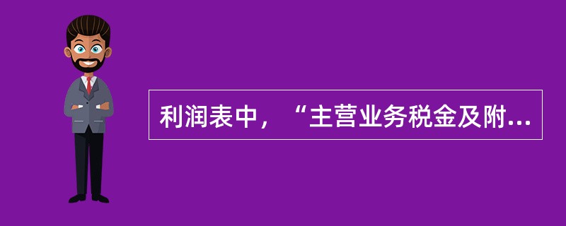 利润表中，“主营业务税金及附加”项目所反映的内容包括（）。