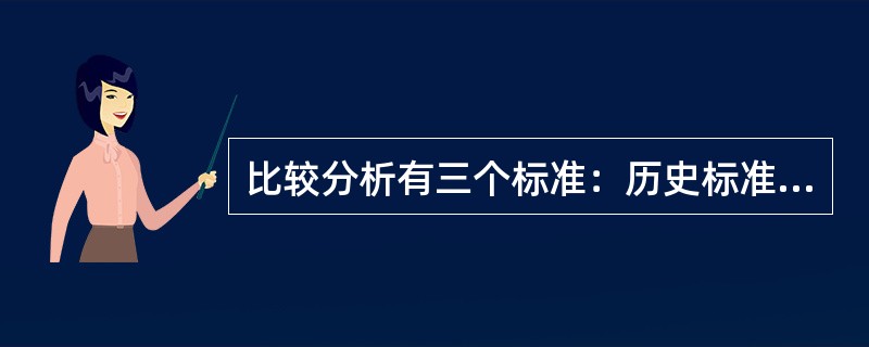 比较分析有三个标准：历史标准，同业标准，预算标准。